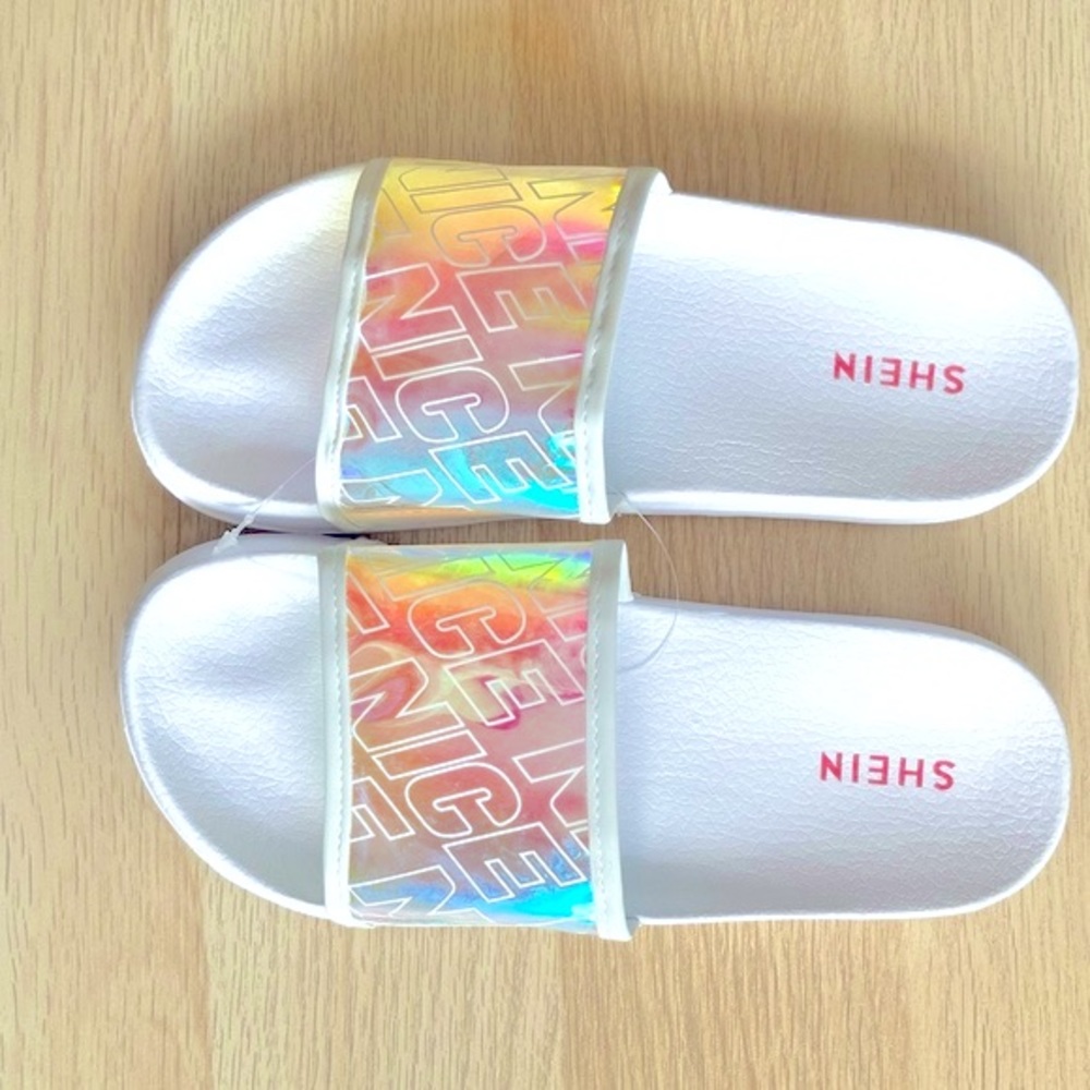 SHEIN Iridescent Slide Sandals